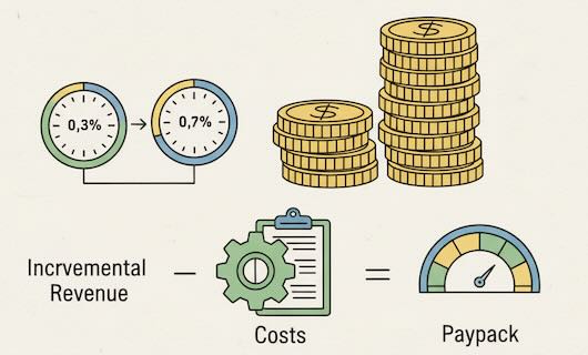 Abstract math flow for incremental conversions, revenue, and payback