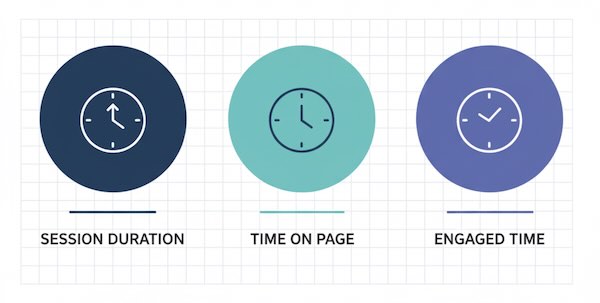 Three time metrics visualized as distinct ‘clocks’.