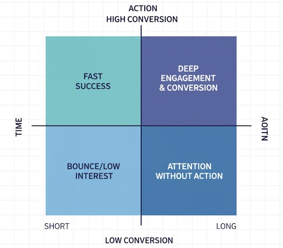 Matrix mapping time to conversion outcomes.